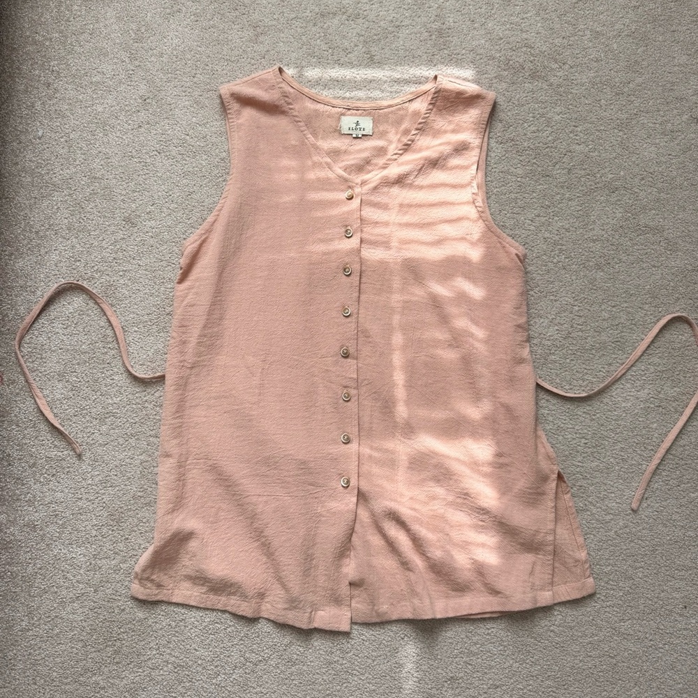 Madewell Blush Sleeveless Button-Down Blouse